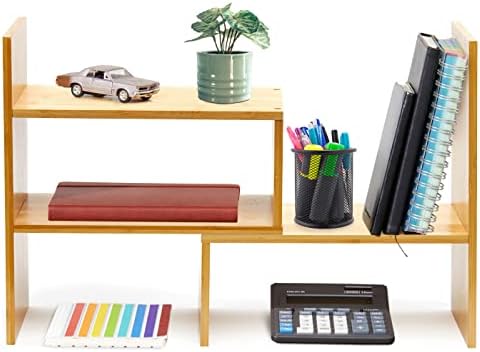 RoyalHouse Natural Bamboo Desktop Organizer, Attractive Design, Stand Shelf for Books, Accessories and More, Home D?cor, Ideal Gift for Family & Friends