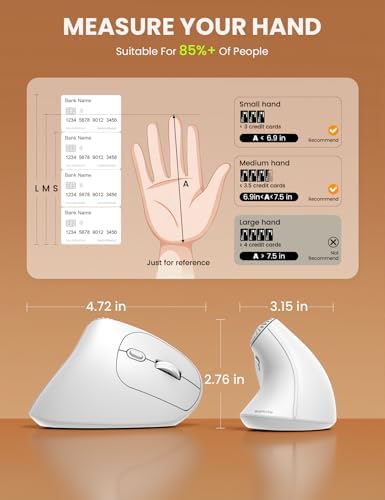 SABLUTE MAM51 Ergonomic Mouse, Wireless Mouse with Side Scroll Wheel