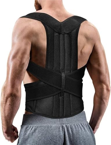 Adjustable Collarbone, Male And Female Full Back Support With Shoulder Strap, Adolescent Scoliosis Kyphosis Corrector(3X)