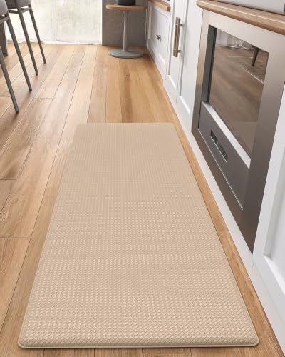 Color&Geometry Kitchen Mat for Floor 17x59 Anti Fatigue Easy Clean, Beige