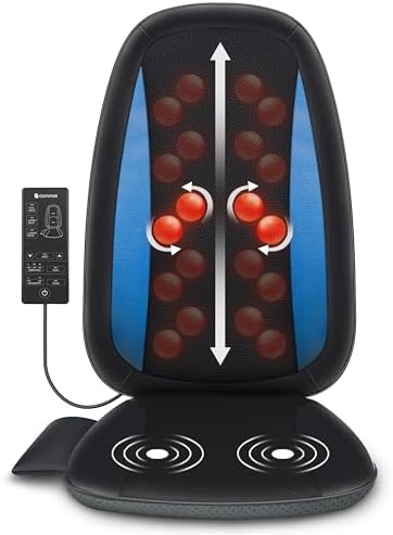COMFIER Shiatsu Back Massager with Heat, Deep Tissue Kneading Chair Massager Pad, Massage Chair Pad for Full Back, Massage Seat Cushion for Back Pain Relief