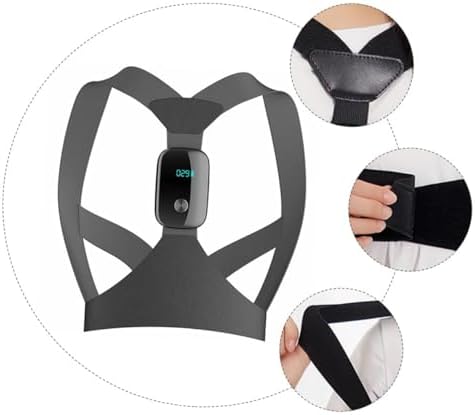 Smart Posture Corrector Belt Electronic Reminder, Back and Shoulder Hunchback Corrector for Adults, Black Adjustable Posture Brace for Back Support and Sitting Correction
