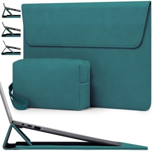 HYZUO 13 Inch Laptop Case Sleeve Bag with Adjustable Stand, Dark Green