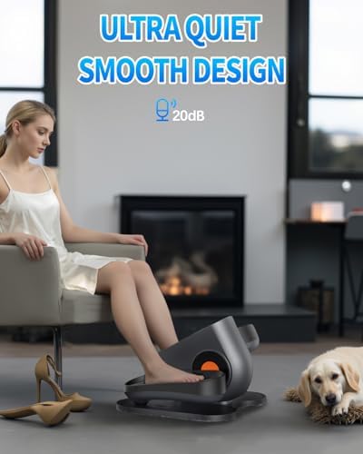 Under Desk Elliptical Machine, Electric Leg Exerciser While Sitting for Seniors with Remote Control, Whisper Quiet Motorized Seated Pedal Exerciser, Home Office Daily Use, No Assembly Required