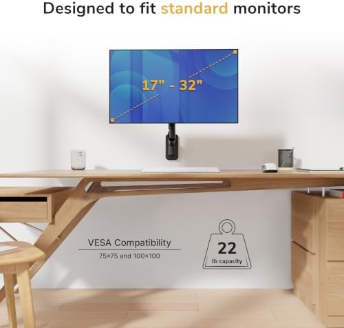 Mount-It! Monitor Wall Mount with Gas Spring Arm