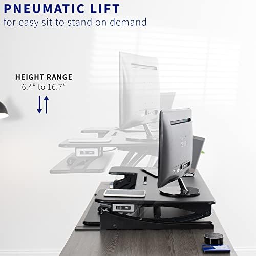 VIVO Black 42 inch Electric Desk Converter, DESK-V000VLE