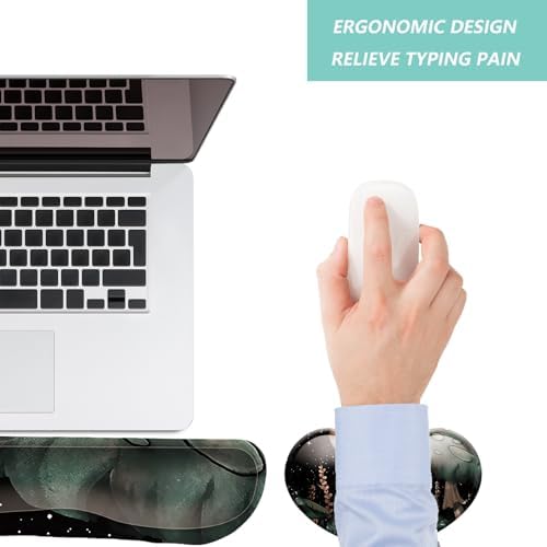 Keyboard Wrist Rest Mouse Wrist Support Set, Memory Foam Wrist Rest Pad for Computer Laptop Keyboard Mouse, Ergonomic Wrist Cushion Support for Typing Pain Relief, Gaming Home Office, Snail