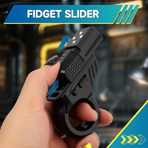 3D Fidget Spinner Slider Toys, EDC Fidgets Cliker Toy, Fidget Ring Pad for Adults, Plastic Finger Hand Roller Spinner Stress Relief Focus Sensory Toys for Kids Christmas Birthday Gift Prize