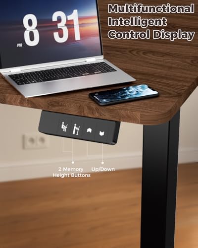 Standing Computer Gaming Office Desk - 48 x 24 Inches Adjustable Stand Up Electric Height Rising Table with Memory Presets for Home Study Writing PC Work, Modern Simple Walking Sit Desk, Easy Assembly