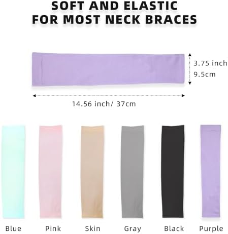 4 Piece Cervical Support Sleeve, Breathable Dustproof Cervical Support Sleeve, Elastic Soft Neck Brace Covers - For Men and Women, Suitable for Sleep Work Daily Use (Purple)