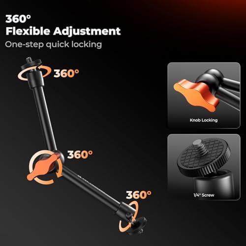 K&F CONCEPT 9.8" Magic Arm Clamp with Cold Shoes