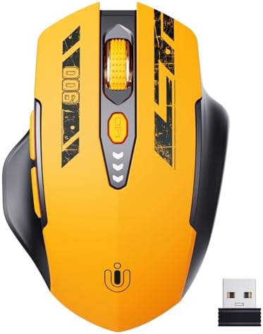 Uineer Wireless Mouse, 2.4GHz Rechargeable Computer Mouse, Battery Display