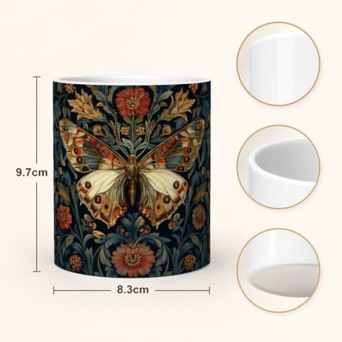 Pen Holder for Desk Ceramic Pencil Cup, Cute Makeup Brush Desk Organizer, Desk Accessories, School Supplies, Teacher Appreciation Gifts, Birthday Christmas Gift for Women (Butterfly)