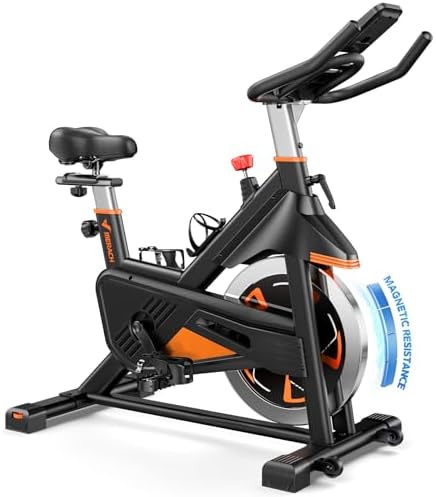 MERACH Magnetic Exercise Bike, Heavy Duty Stationary Bike for Home Gym