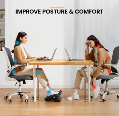 ErGear Under Desk Footrest, Adjustable Foot Rest with 3 Height Settings and 30-Degree Angle, Ergonomic Desk Foot Rest with Massage Texture, Foot and Leg Rest for Home & Office (Pack of 2)