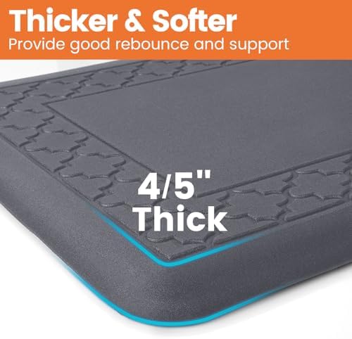 4/5 Inch Thicker Kitchen Mats Anti Fatigue Comfort Mat Standing Desk Rugs