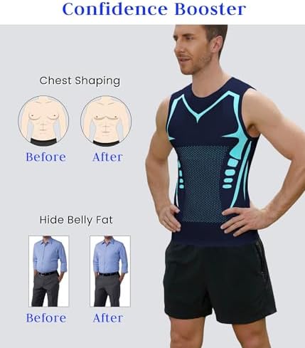 Compression Shirt Men Slimming Body Shaper Vest Crewneck Workout Tank Top