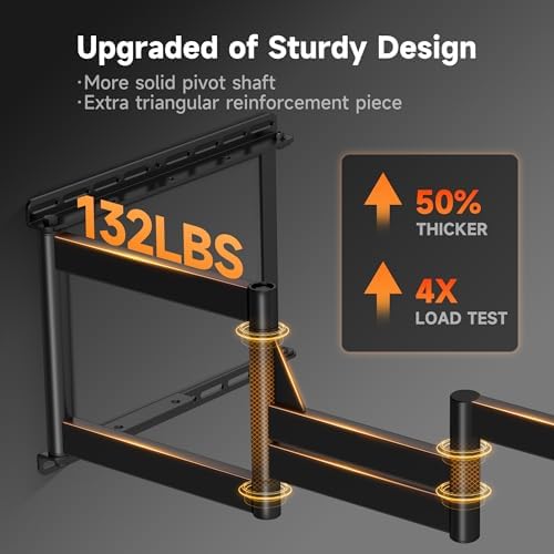 XINLEI Long Arm TV Wall Mount for Most 32-84 Inch TVs, 40” Extension Full Motion TV Bracket with Swivel Articulating Extension Tilt Arm, Max Support 132lbs, VESA 600x400mm, Max 16" Wood Stud, MA1079L