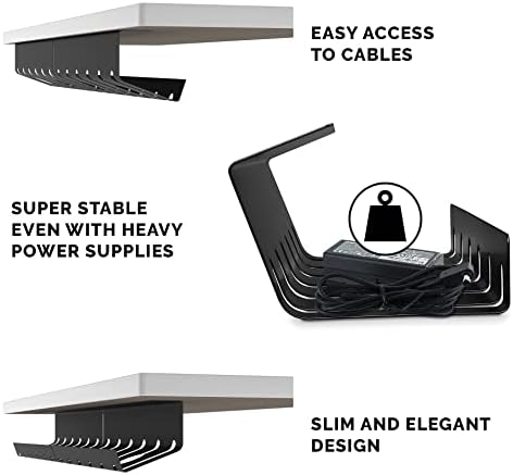 PAMO Cable Management Under Desk, Set of 2 - Black