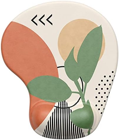 Hsurbtra Ergonomic Mouse Pad with Wrist Rest Support, Gel Mouse Pads with Non-Slip PU Base, Pain Relief Memory Foam Computer Mat, Cute Office Supplies Desk Decro Accessories, Green