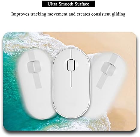 Small Mouse Pad, Mini Mouse Pad 6 x 8 Inch, Thick Rubber Waterproof Mouse Mat, Cute Mousepad for Women Men Kids Wireless Mouse Mini Laptops Keyboard Tray Home Office Travel, Green Cool Beach
