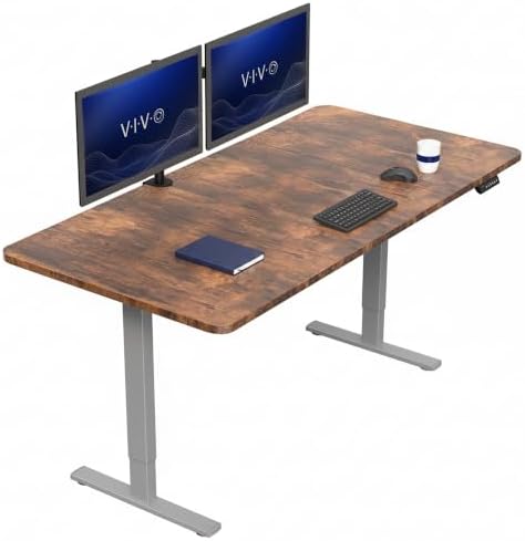 VIVO Rustic Vintage Brown 71 x 36 in Standing Desk, DESK-KIT-1G7N-36