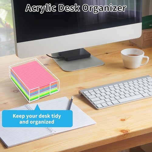 Acrylic Sticky Note Holder, 4 x 6 Inch Post It Note Holde