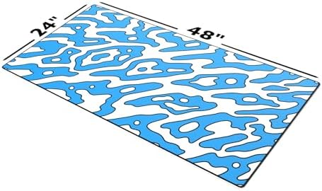 Gamer Boss - Gaming Mouse Pad - 48 x 24 Inches - 4mm Thick with Stitched Edges, Non-Slip Rubber Base, Premium Cloth Mousepad, Desk Mat for Laptop, Keyboard, Computer & PC (Mega, Blue Squiggle)