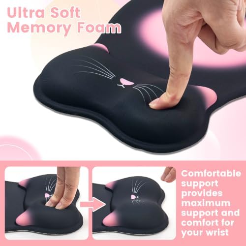 Ergonomic Mouse Pad with Wrist Rest,Cute Memory Foam Mousepad Wrist Cushion