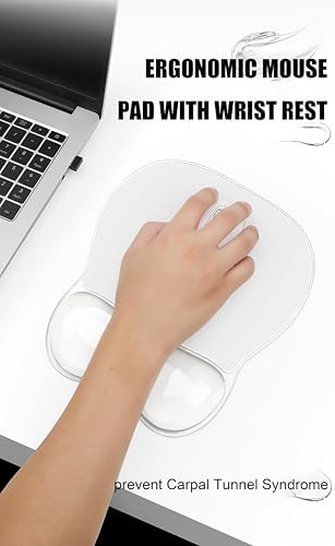 Gel Wrist Rest for Mouse,Ergonomic Mousepad with Clear Cushioned Palm Rest,Gel Mouse Pad with Wrist Support,Small Desk Mat,Office Desk Work Accessories for Women,Carpal Tunnel Relief (B-Black)
