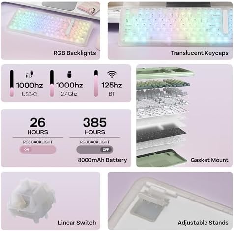 KiiBoom Phantom98 Lite 96% Wireless Mechanical Gaming Keyboard, VIA Custom