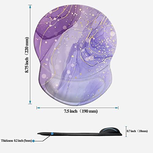 Mouse Pad with Wrist Support, Non Slip Mousepad Wrist Rest for Office, Computer, Laptop & Mac-Comfortable & Lightweight Ergonomic Support Mouse Mat(DL-Purple Fashion Marble-4)