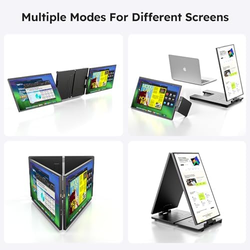 Dopesplay 15.6" Screen Extender for Laptop, FHD 1080P IPS Portable Monitor for Laptops, Triple Dual Laptop Extended Monitor Compatible with Windows, Mac, Android, Chrome 13-17 Inch Laptops