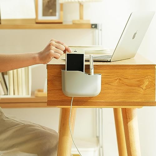 SUNFICON Wall Mount Remote Holder TV FAN Remote Control Holder Bedside Caddy Wall Organizer Phone Holder for Office Adhesive Media Player Controller Holder Box Tray Home Desk Nightstand 3 PACK GRAY