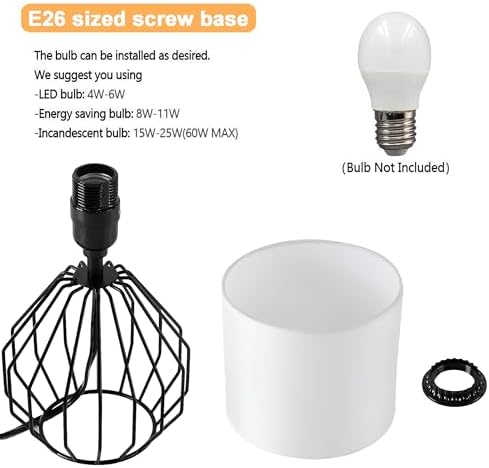 Small Table Lamp Black, Modern Minimalist Desk Lamp with Metal Base White Fabric Shade, Bedside Nightsand Table Lamp for Bedroom, Living Room, Kids Room