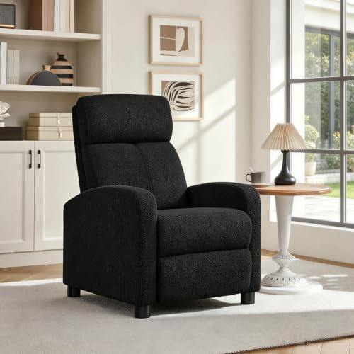 Yaheetech Recliner Chair with 3 Adjustable Angles Living Room Chairs Black