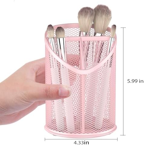 Delifox 2 Pack Pen Holder Mesh Round Pencil (Pink)