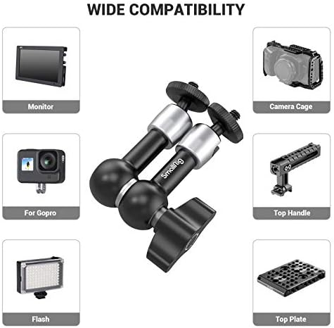 SmallRig 5.5 Inches Adjustable Friction Articulating Magic Arm, with Both 1/4" Screw for LCD Monitor/LED Lights