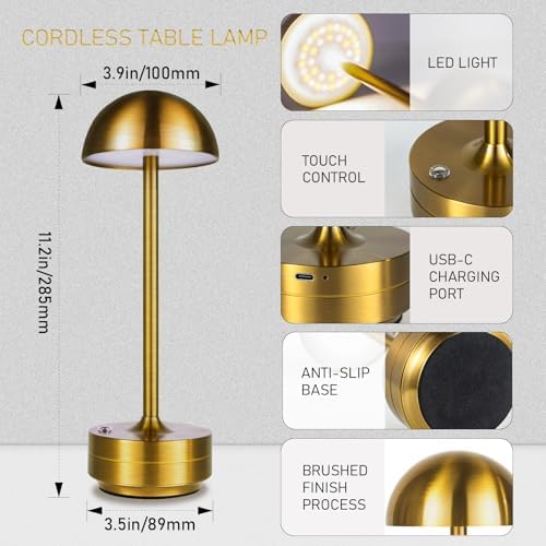 Cordless Table Lamp Rechargeable 5000mAh Battery LED Outdoor Lights