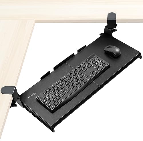 VIVO Black Clamp-on 27 x 11 in Keyboard Tray for Corner Desk, MOUNT-KB10C