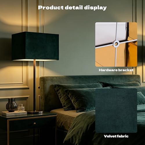 GO&SO 14" Rectangle Lamp Shades Set of 2 Medium,Mirror Reflect Art Shade