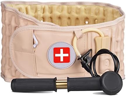 Decompression Back Belt, Inflatable Back Brace for Back Pain,Beige