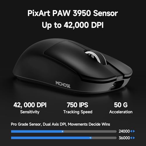 MCHOSE L7 Ultra+ Wireless Gaming Mouse, Ergonomic Mouse Lightweight 48g
