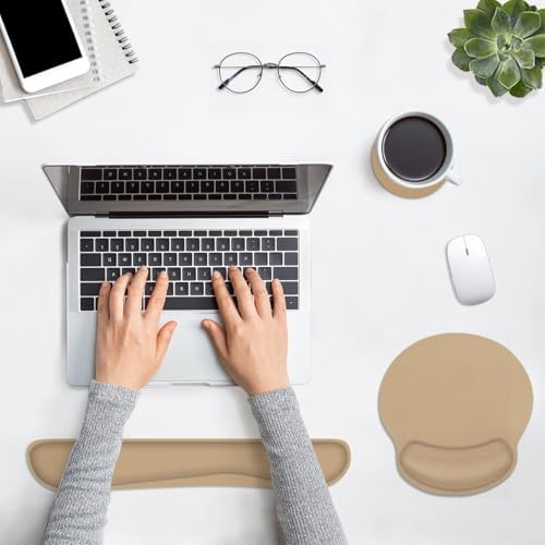 Britimes Ergonomic Mouse Pad Set with Wrist Rest, Brown