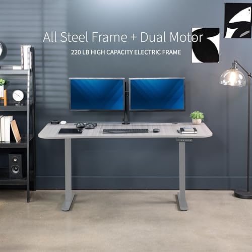 VIVO Dark Gray 60 x 24 in Standing Desk, DESK-KIT-E2G1G