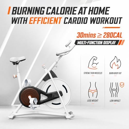 Exercise Bike, Stationary Bikes for Home, Compact Indoor Cycling Bike