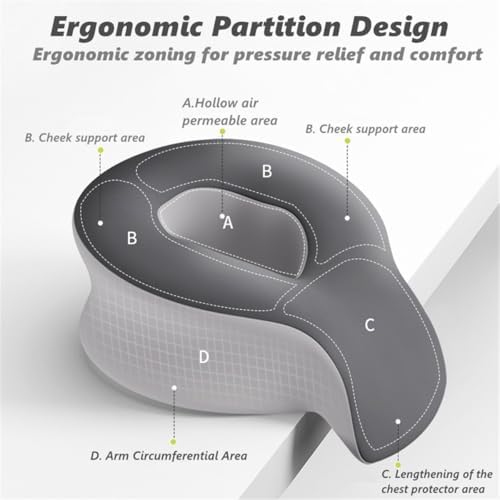 chislim Ergonomic Memory Foam Office Pillow for Napping & Sleeping, Washable Cover, Chest-Support Design, Compact & Portable