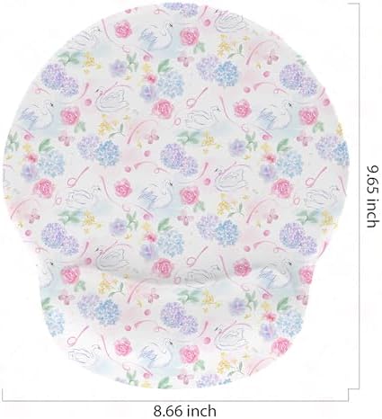 RICHEN Ergonomic Mouse Pad with Wrist Support,Non-Slip Rubber Base for Computer Laptop & Mac,Lightweight Rest for Home,Office & Travel (Hydrangea Swan)