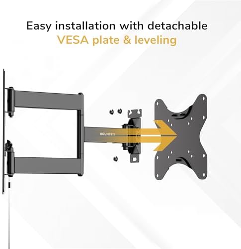 Mount-It! Lockable RV TV Mount for 23-43 Inch TVs, Full Motion Swivel Tilt Wall Mount for Camper, Travel Trailer, Motorhome, Truck & Boat, Quick Release Locking Arm, VESA 75x75-200x200mm, 77 lb