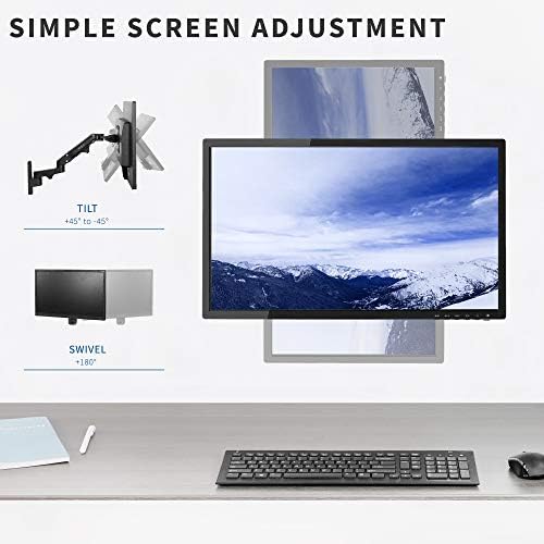 VIVO Black Single Monitor Wall Mount for 17 to 32 inch Screens, MOUNT-G100B